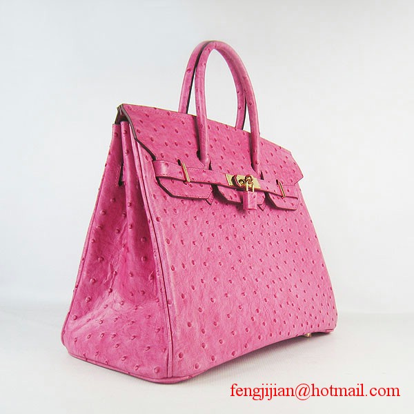 Hermes Birkin 35cm Ostrich Veins Handbag Light Peachblow 6089 Gold Hardware Hermes Birkin 35cm Ostrich Veins Handbag Light Peachblow 6089 Gold Hardware